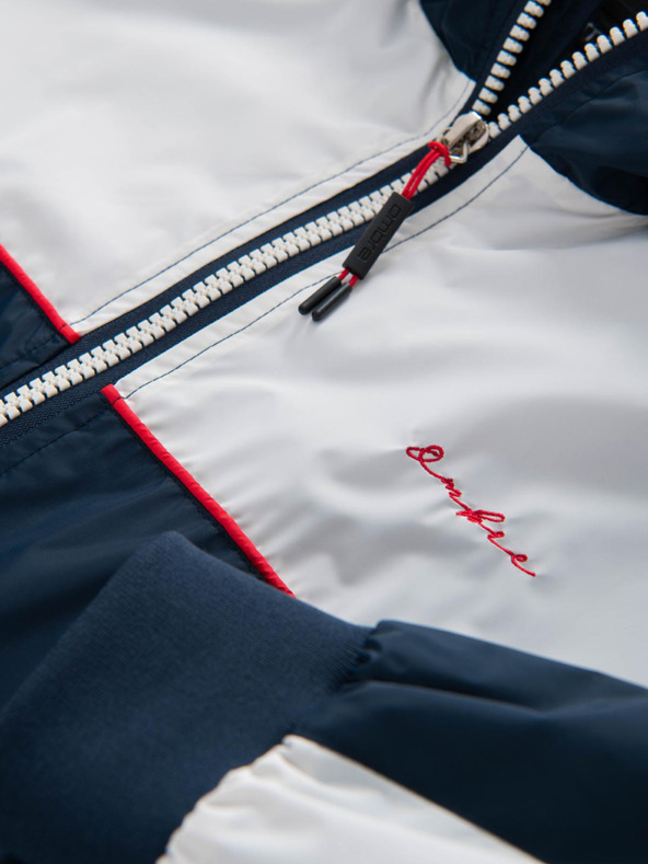 Ombre Clothing Muška kontrastna vetrovka s kapuljačom - tamno plava i bijela V1 OM-JANP-0228 Ombre Clothing