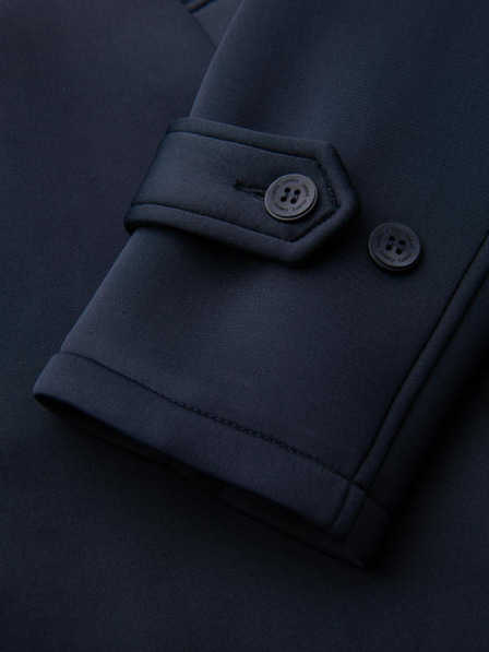 Ombre Clothing Muški minimalistički kaput srednje dužine s kapuljačom - tamno plava V5 OM-COLC-0144 Ombre Clothing