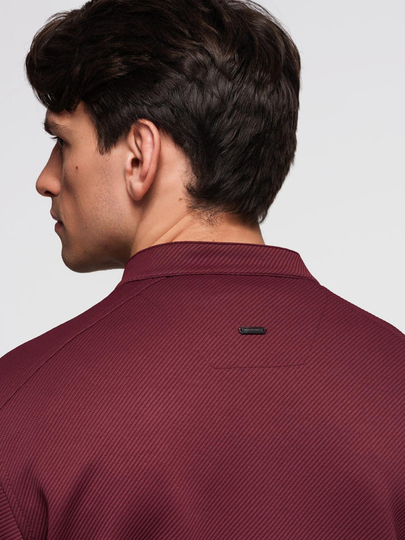 Ombre Clothing Muška strukturirana tekstilna jakna - bordo V2 C642 Ombre Clothing