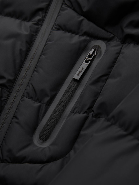 Ombre Clothing Muška prošivana topla jakna s raglan rukavima - crna V4 OM-JAHP-0302 Ombre Clothing