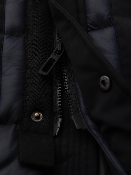 Ombre Clothing Muška dugačka prošivana jakna s velikim džepovima - crna V1 OM-JALJ-0308 Ombre Clothing