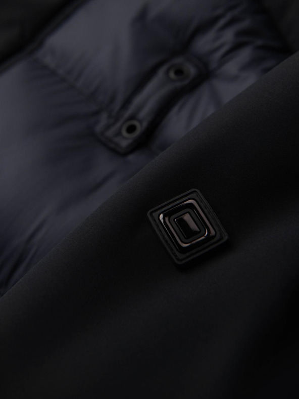 Ombre Clothing Muška dugačka prošivana jakna s velikim džepovima - crna V1 OM-JALJ-0308 Ombre Clothing