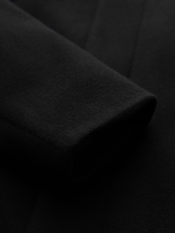 Ombre Clothing Muški kaput s visokim ovratnikom i asimetričnim zapinjanjem - crna V2 OM-COWC-0141 Ombre Clothing