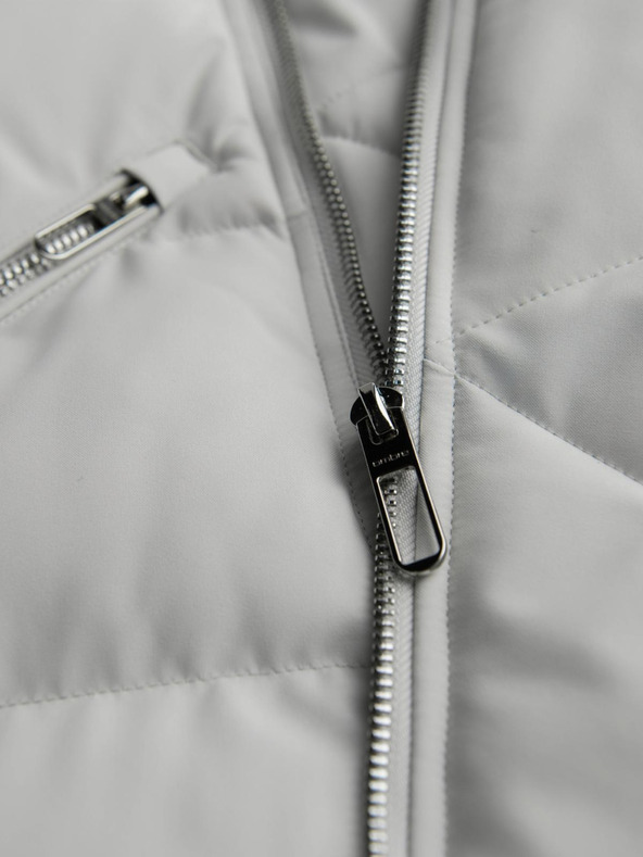 Ombre Clothing Muška prošivana jakna s kapuljačom - svetlo siva V4 OM-JAHP-0252 Ombre Clothing