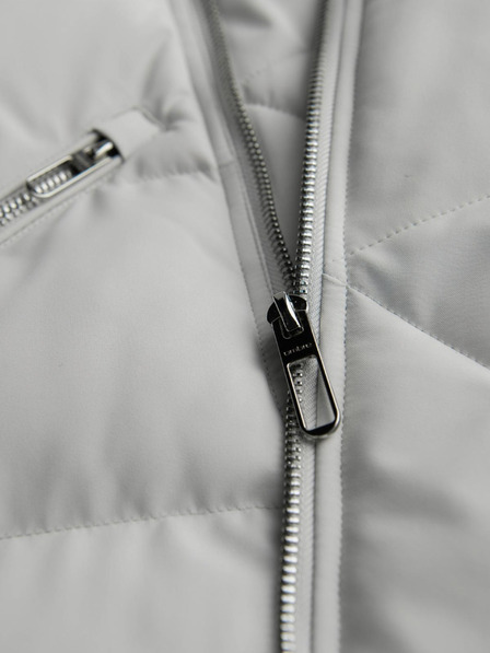 Ombre Clothing Muška prošivana jakna s kapuljačom - svetlo siva V4 OM-JAHP-0252 Ombre Clothing