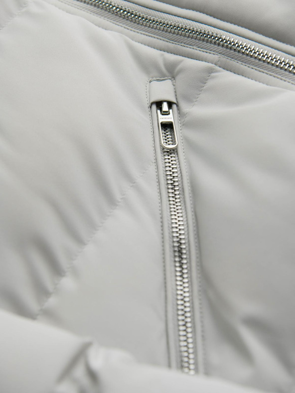 Ombre Clothing Muška prošivana jakna s kapuljačom - svetlo siva V4 OM-JAHP-0252 Ombre Clothing