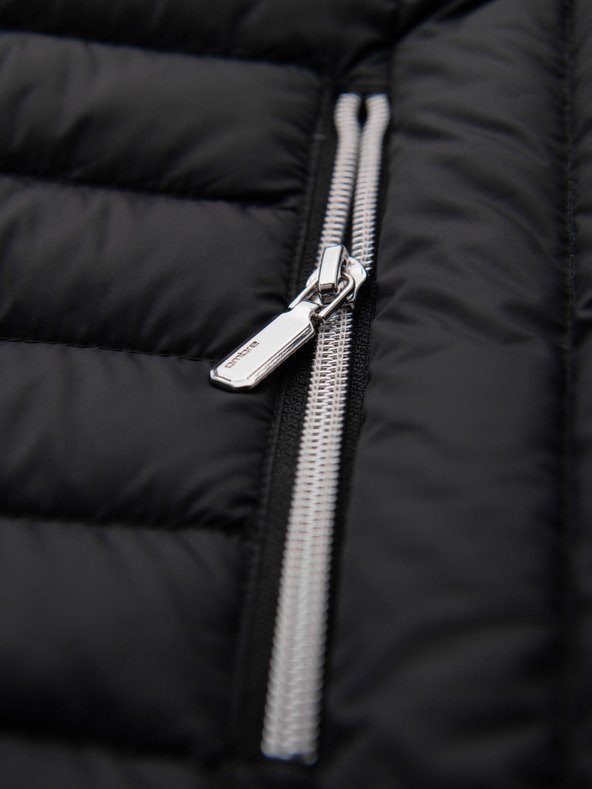 Ombre Clothing Muška ultralaganJakna od prirodnog punog puha s džepom - crna V1 OM-JALP-0211 Ombre Clothing