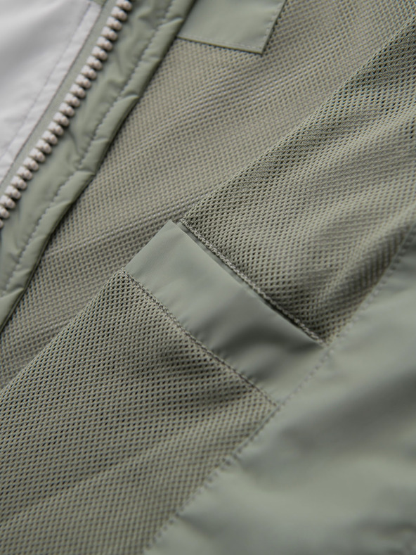 Ombre Clothing Muška kontrastna vjetrovka s kapuljačom - maslinasto siva V3 OM-JANP-0228 Ombre Clothing