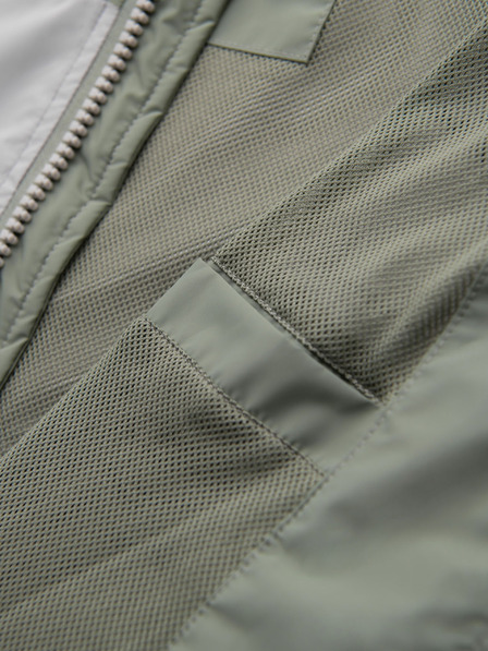 Ombre Clothing Muška kontrastna vjetrovka s kapuljačom - maslinasto siva V3 OM-JANP-0228 Ombre Clothing