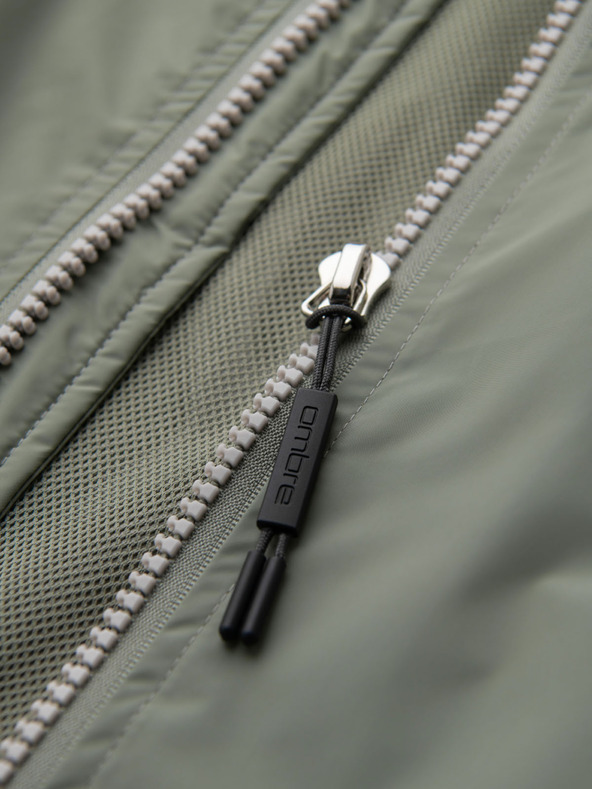 Ombre Clothing Muška kontrastna vjetrovka s kapuljačom - maslinasto siva V3 OM-JANP-0228 Ombre Clothing