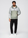 Ombre Clothing Muška kontrastna vjetrovka s kapuljačom - maslinasto siva V3 OM-JANP-0228 Ombre Clothing