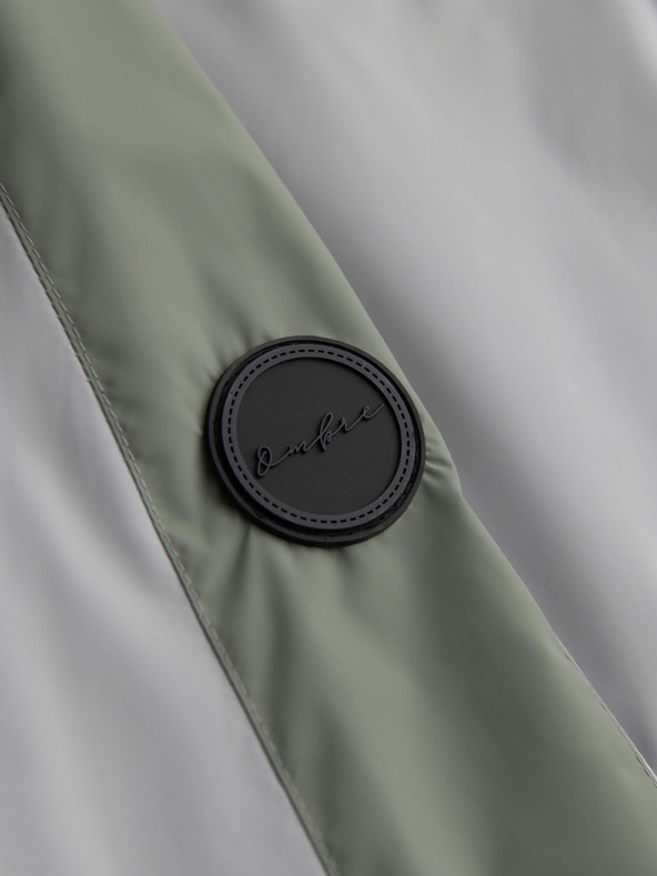 Ombre Clothing Muška kontrastna vjetrovka s kapuljačom - maslinasto siva V3 OM-JANP-0228 Ombre Clothing