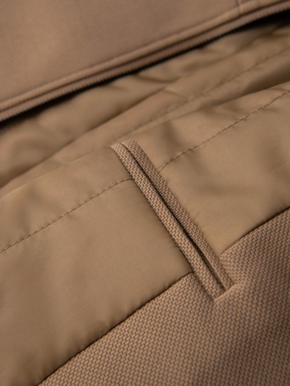 Ombre Clothing Muški strukturirani kaput s visokim ovratnikom - svjetlo smeđi V4 OM-COWC-0136 Ombre Clothing