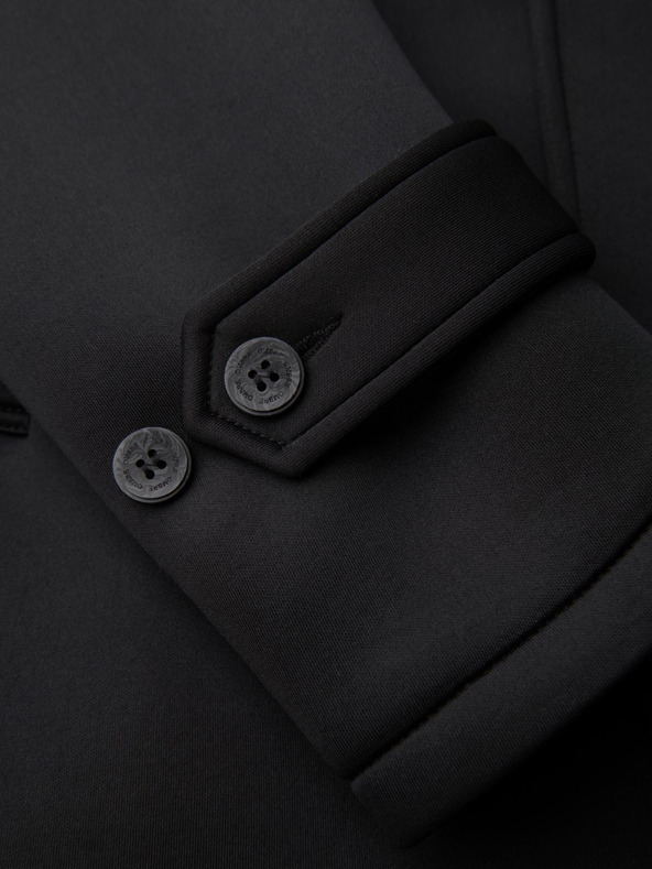 Ombre Clothing Muški minimalistički kaput srednje duljine s kapuljačom - crni V4 OM-COLC-0144 Ombre Clothing