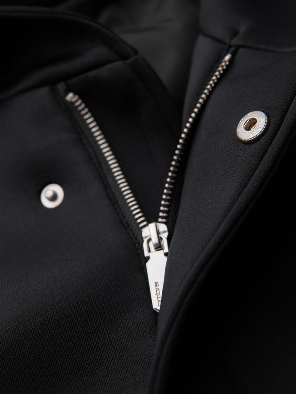 Ombre Clothing Muški minimalistički kaput srednje duljine s kapuljačom - crni V4 OM-COLC-0144 Ombre Clothing