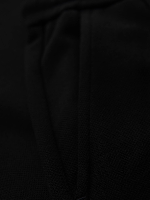 Ombre Clothing Muške hlače od pikejskog pletenine s podesivim pojasom - crne V2 OM-PACP-0283 Ombre Clothing