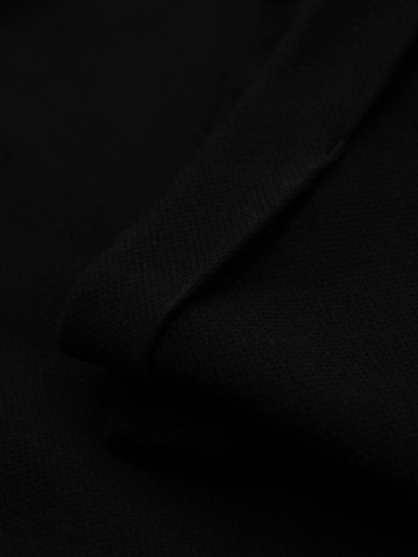 Ombre Clothing Muške hlače od pikejskog pletenine s podesivim pojasom - crne V2 OM-PACP-0283 Ombre Clothing