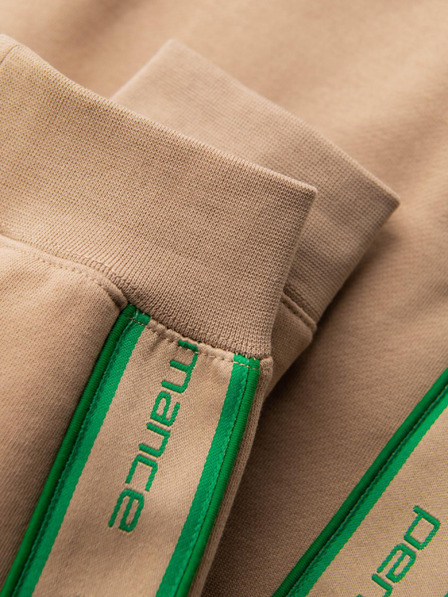 Ombre Clothing Muške sportske hlače s rubom - smeđe V1 OM-PASK-0284 Ombre Clothing