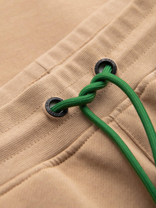 Ombre Clothing Muške sportske hlače s rubom - smeđe V1 OM-PASK-0284 Ombre Clothing