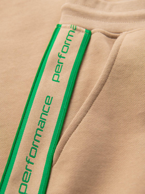 Ombre Clothing Muške sportske hlače s rubom - smeđe V1 OM-PASK-0284 Ombre Clothing