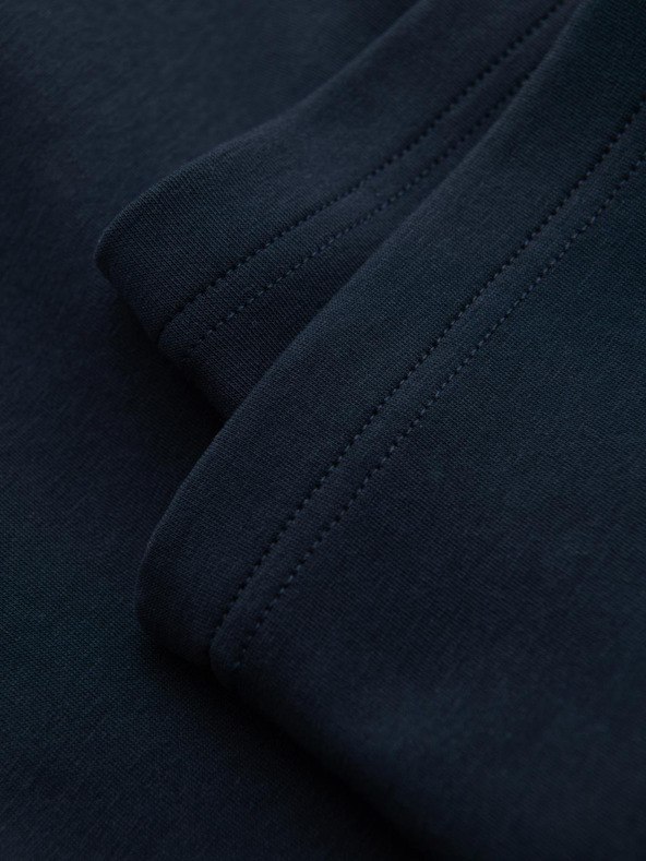 Ombre Clothing Muške trenirke s ravnom nogavicom i gumenim detaljima - tamno plave V2 OM-PASK-0281 Ombre Clothing