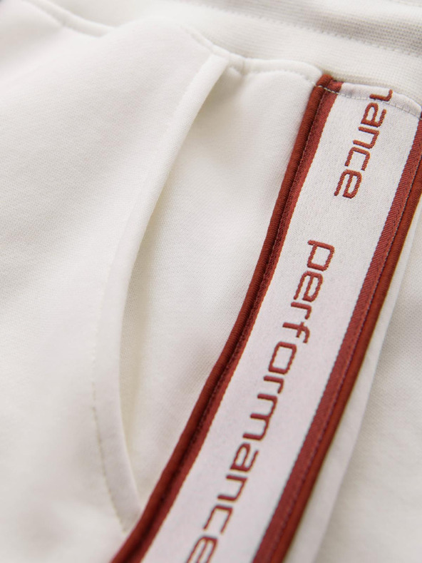 Ombre Clothing Muške sportske hlače s rubom - kremaste V2 OM-PASK-0284 Ombre Clothing