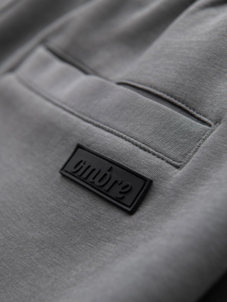 Ombre Clothing Muške trenirke s ravnom nogavicom i gumenim detaljima - sive V3 OM-PASK-0281 Ombre Clothing