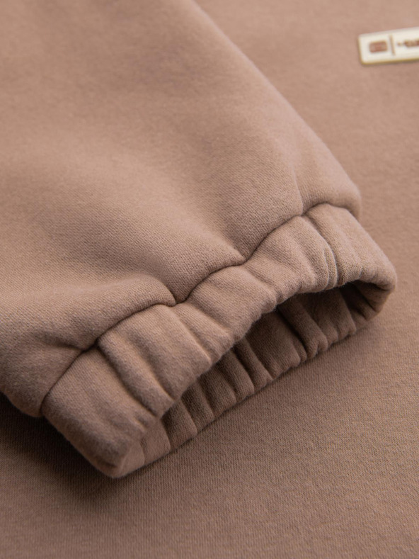 Ombre Clothing Klasične uniseks trenirke s rebrastim manžetama - smeđe V16 OU-PSBC-0100 Ombre Clothing