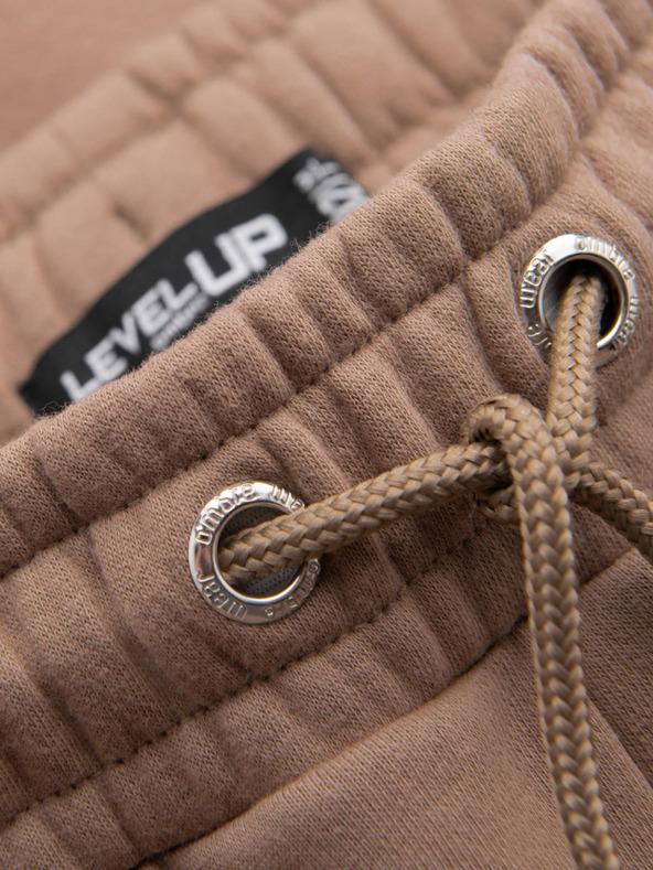 Ombre Clothing Klasične uniseks trenirke s rebrastim manžetama - smeđe V16 OU-PSBC-0100 Ombre Clothing