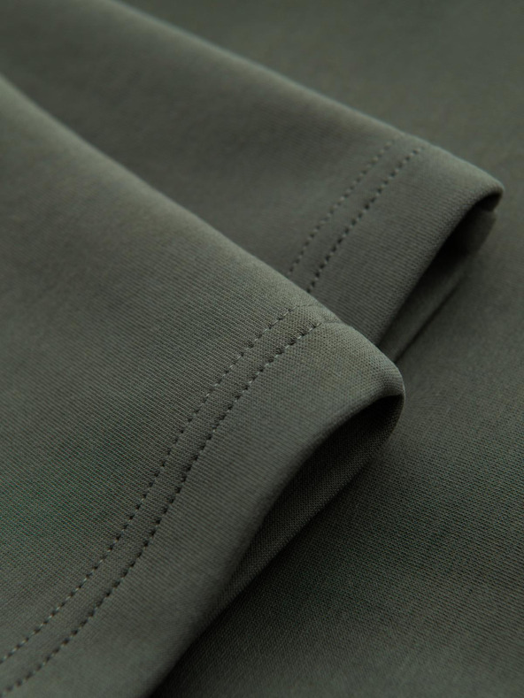 Ombre Clothing Muške trenirke s ravnom nogavicom i gumenim detaljima - tamno maslinasto zelene V4 OM-PASK-0281 Ombre Clothing