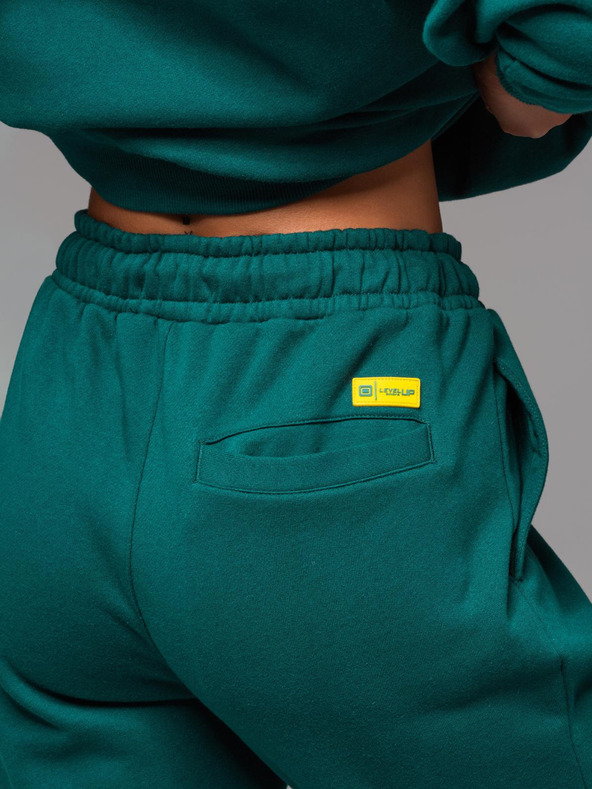 Ombre Clothing Klasične uniseks trenirke s rebrastim manžetama - tamno zelene V17 OU-PSBC-0100 Ombre Clothing