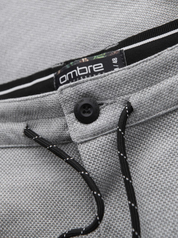 Ombre Clothing Muške pletene hlače s pružnim pojasom - svjetlo sive V1 OM-PACP-0116 Ombre Clothing