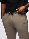 Ombre Clothing Muške trenirke s rebrastim nogavicama i gumenim printom - pepeljasto sive V3 OM-PASK-0223 Ombre Clothing