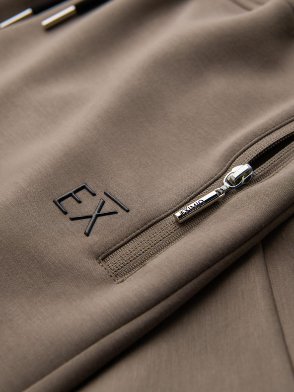 Ombre Clothing Muške trenirke s rebrastim nogavicama i gumenim printom - pepeljasto sive V3 OM-PASK-0223 Ombre Clothing