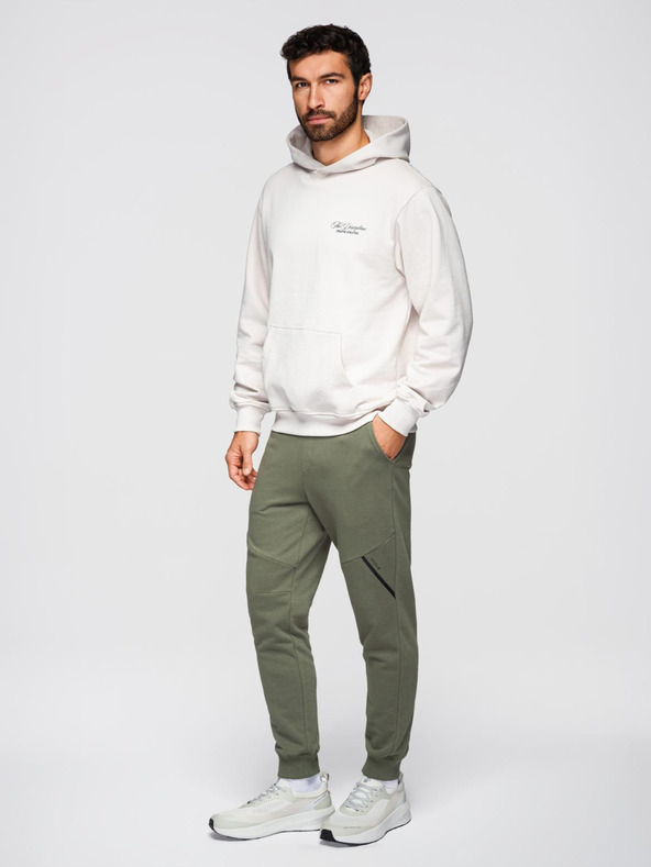 Ombre Clothing Muške trenirke joggers - maslinaste V4 OM-PASK-0280 Ombre Clothing