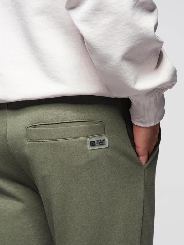 Ombre Clothing Muške trenirke joggers - maslinaste V4 OM-PASK-0280 Ombre Clothing