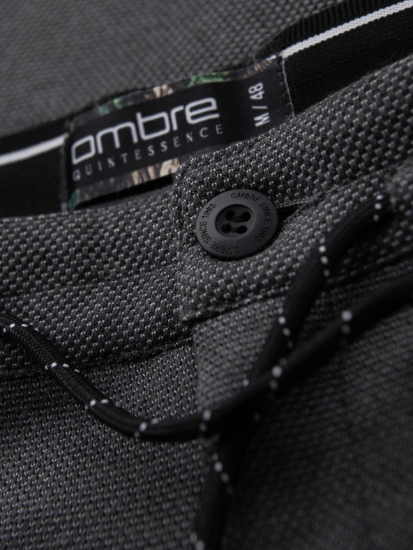 Ombre Clothing Muške pletene hlače s elastičnim pojasom - tamno sive V2 OM-PACP-0116 Ombre Clothing