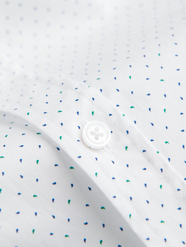 Ombre Clothing Muška pamucna košulja REGULAR FIT sa nježnim uzorkom - bijela V1 K698 Ombre Clothing