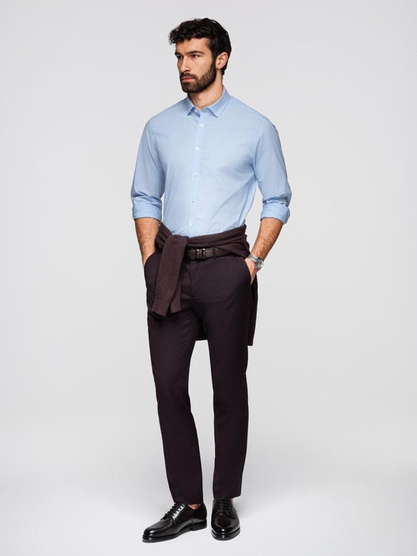 Ombre Clothing Muška klasicna pamucna košulja REGULAR - plava V1 K699 Ombre Clothing