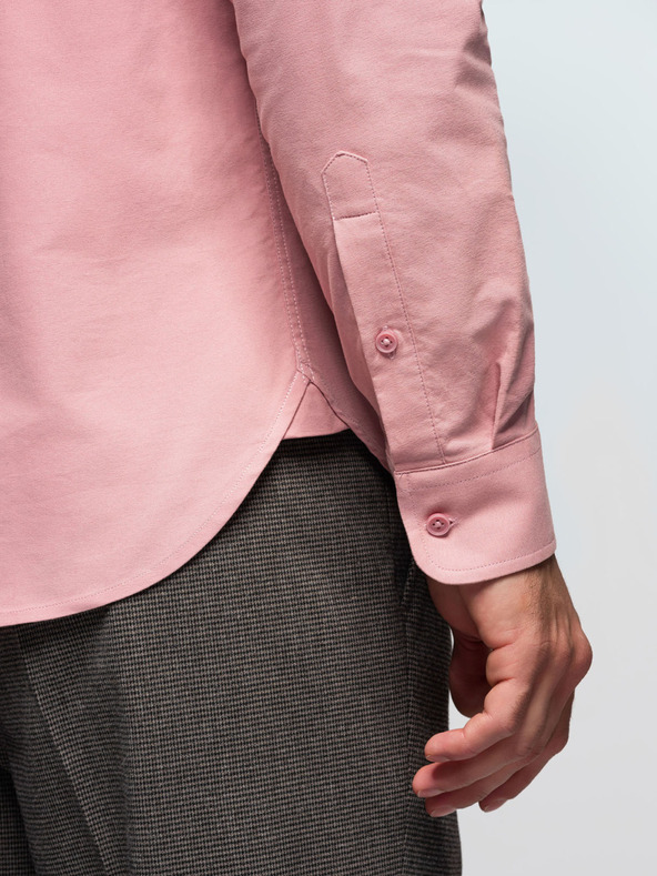 Ombre Clothing Muška pamučna košulja REGULAR FIT s džepom - ružičasta V3 K700 Ombre Clothing