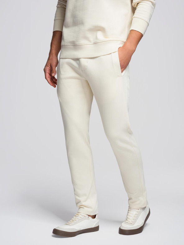 Ombre Clothing Muška trenerka majica sa okruglim izrezom + hlače regular fit - kremasta V11 Z122 Ombre Clothing