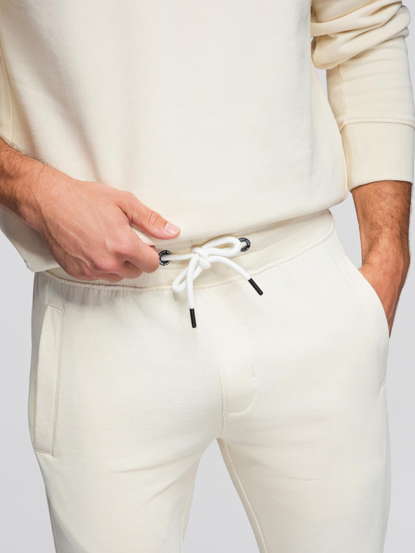 Ombre Clothing Muška trenerka majica sa okruglim izrezom + hlače regular fit - kremasta V11 Z122 Ombre Clothing