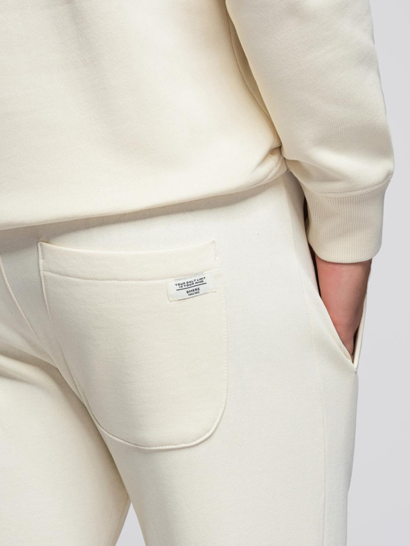 Ombre Clothing Muška trenerka majica sa okruglim izrezom + hlače regular fit - kremasta V11 Z122 Ombre Clothing