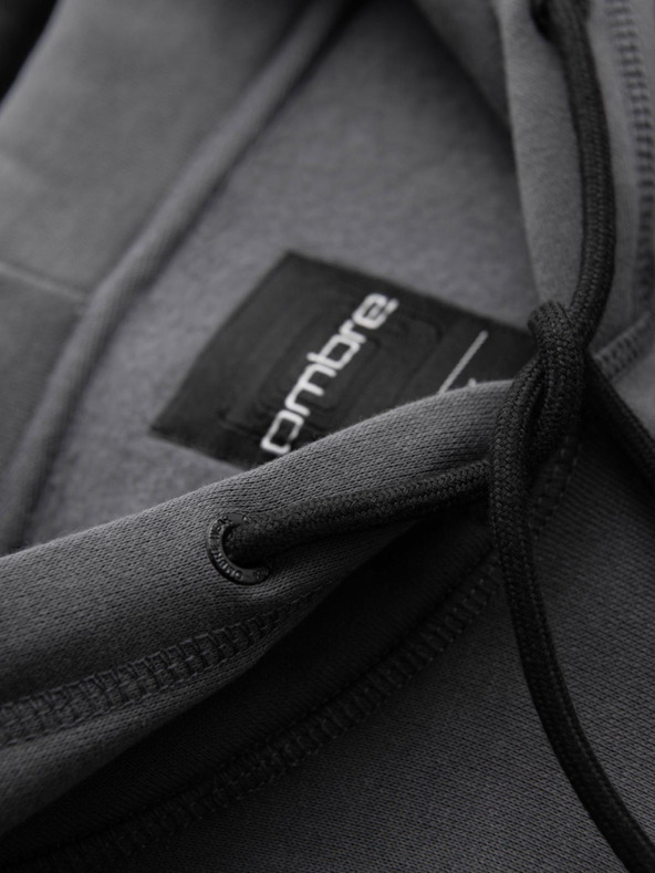 Ombre Clothing Muška mikina s džepom na prsima s vezom i kapuljačom - grafit V2 OM-SSNZ-0241 Ombre Clothing