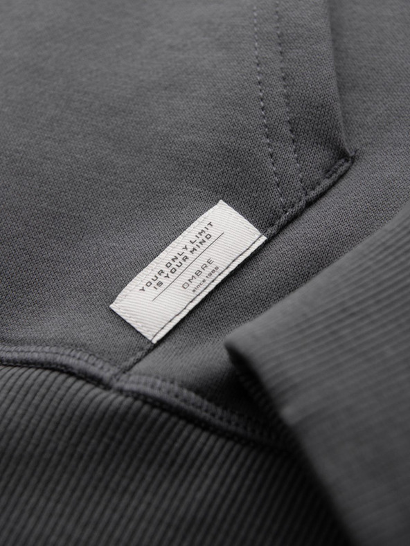 Ombre Clothing Muška mikina s džepom na prsima s vezom i kapuljačom - grafit V2 OM-SSNZ-0241 Ombre Clothing