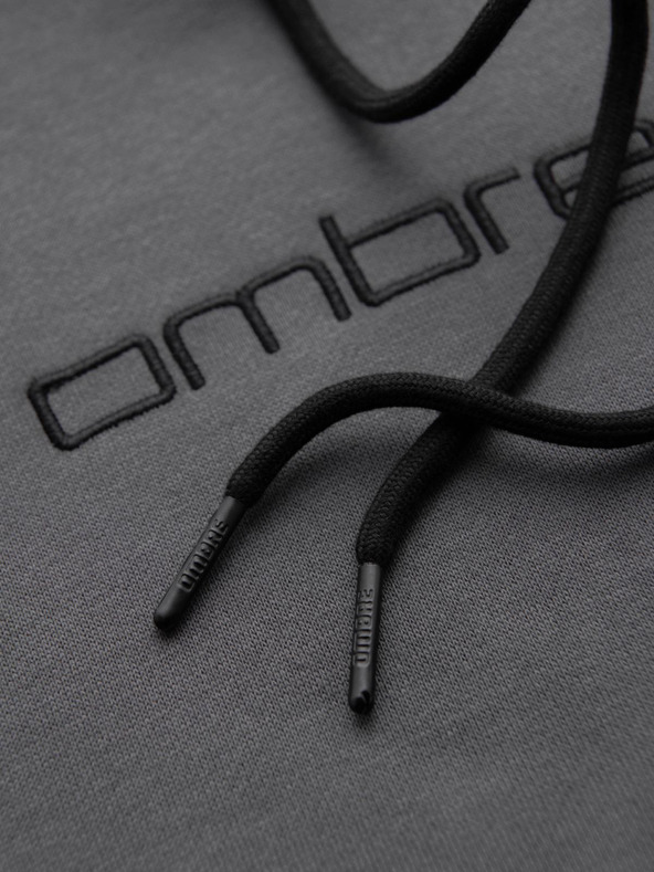 Ombre Clothing Muška mikina s džepom na prsima s vezom i kapuljačom - grafit V2 OM-SSNZ-0241 Ombre Clothing