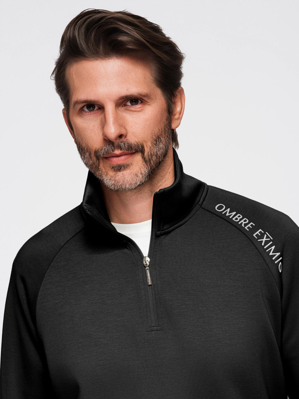 Ombre Clothing Muški set trenirke mikina s jakonom + jogger hlače - crna V1 Z117 Ombre Clothing