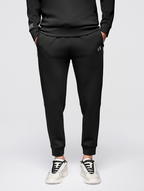 Ombre Clothing Muški set trenirke mikina s jakonom + jogger hlače - crna V1 Z117 Ombre Clothing