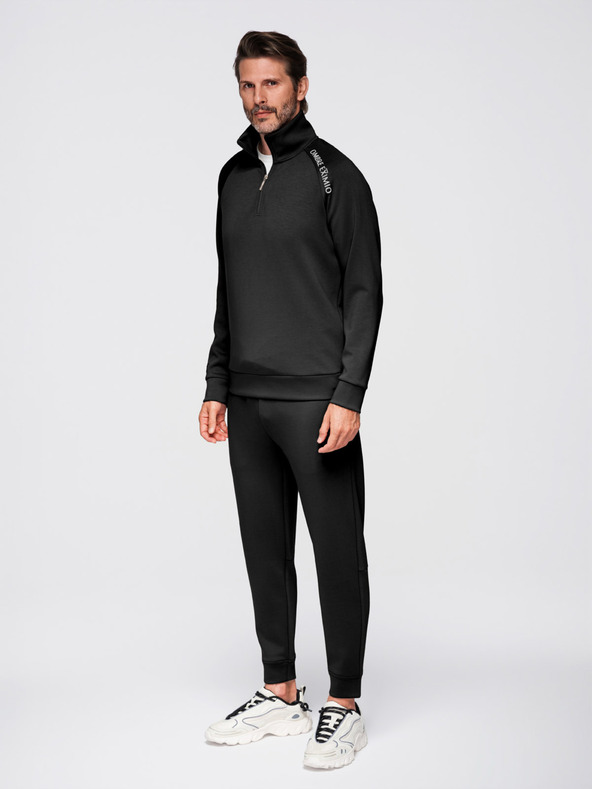 Ombre Clothing Muški set trenirke mikina s jakonom + jogger hlače - crna V1 Z117 Ombre Clothing