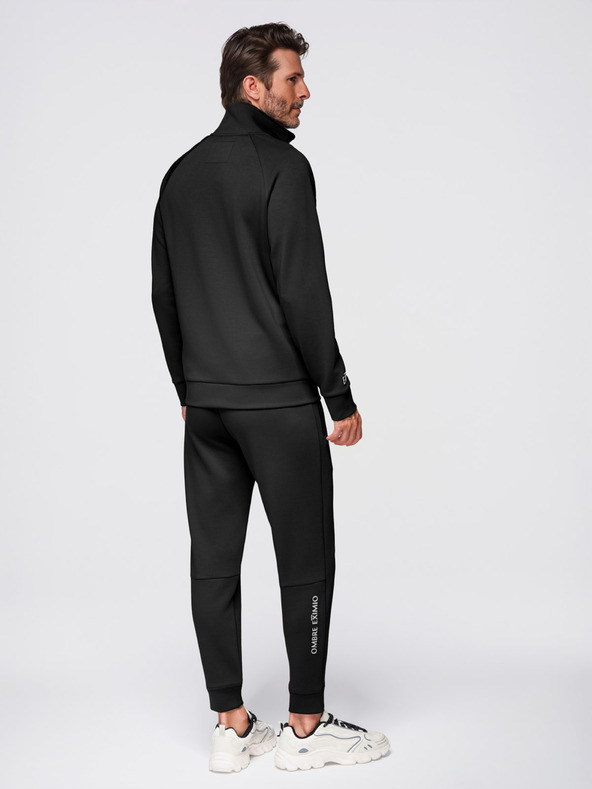Ombre Clothing Muški set trenirke mikina s jakonom + jogger hlače - crna V1 Z117 Ombre Clothing